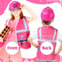 Set Handepo Construction Worker Costume Kids Hard Hat Construction Vest Goggles Toddler Dress Up Birthday Party Girls