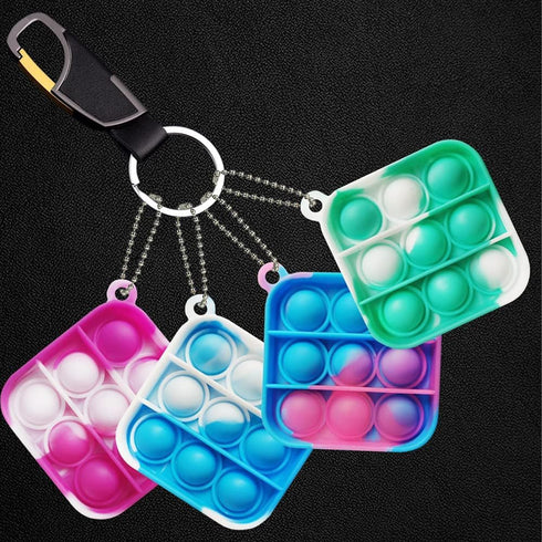 Clanam 120 Pcs Mini Pop Fidget Toys Bulk for Kids Party Favors, Bubble Keychains for Classroom Prizes, Easter Basket