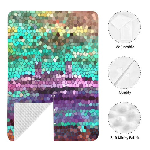 Hcpwzrf Decorative Mosaic Purple and Teal Baby Car Seat Cover & Nursing Cover - Breathable Stretch Multi-Use Cover