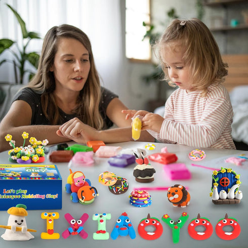 Air Dry Clay for Kids, 30 Colors DIY Molding Magic Clay with Tools, Soft & Non-Sticky, Gifts for Ages 3-8