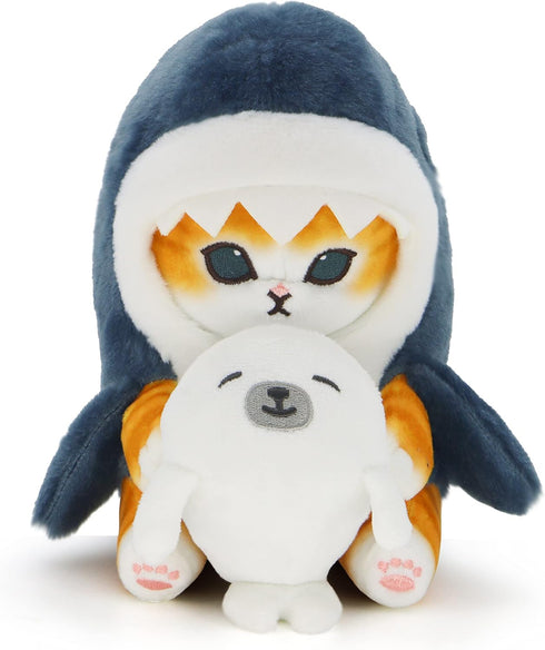Kawaii Shark Cat Plush Toy, Soft Stuffed Animal Doll for Boys & Girls, 20cm/7.8in