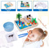 Adena Montessori Farm Animals Toys: Fishing Game Playset with Fence, Animals, Trees, and More for Toddlers