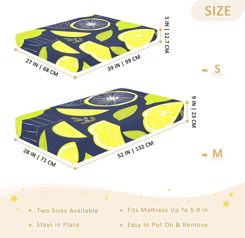 Bseiialft 52 28 Yellow Lemons Fruits Crib Sheets for Boys Girls Soft and Breathable Cotton Baby Sheets for Standard
