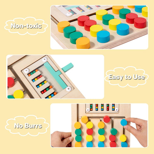 Montessori Toys for 3+ Year Old, Wooden Color Matching Puzzle Toy, Educational Learning Toys for Kids