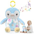 Fuzqq Baby Toys 0-6 Months,Musical Plush Stuffed Animal with Rattles & Crinkle Paper,Hanging