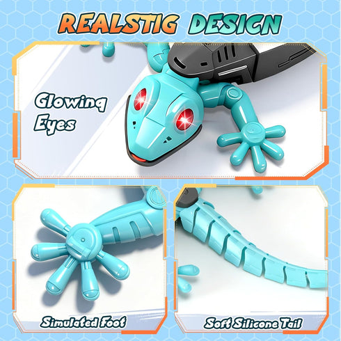 3+Years KETIEE RC Wall Crawler Gecko: Wall Climbing Gecko Toy for Kids, Remote Control Climbing Lizard with Led Glowing