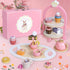 Set Set 2-5 Wooden Tea Party for Little Girls, Toddler Girl Gifts Princess Tea Time Toys, Wooden Tea Tray Cake Dessert