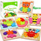 Wooden Montessori Puzzles for Toddlers, Educational Toy for 1-3 Year Old Girls Boys, Kids Puzzle Ages 2-4