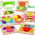 Wooden Montessori Puzzles for Toddlers, Educational Toy for 1-3 Year Old Girls Boys, Kids Puzzle Ages 2-4