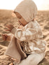 15"x15" Ali+Oli Security Blanket for Baby Teddy Bear Pacifier Holder, Soft Muslin Cuddle Blanket with Lead-Free Snap