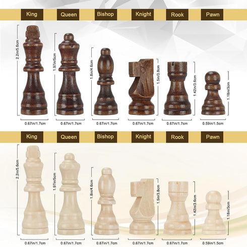 Set 12'' Sets Magnetic Wooden Chess for Adults Kids Chess Board with Handmade Pieces, Folding Portable Travel Unique