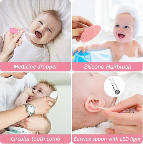 24PCS Set, Baby Healthcare and Grooming Kit for Newborn Kids, Upgraded Safety Baby Care Kit, Newborn Nursery Health