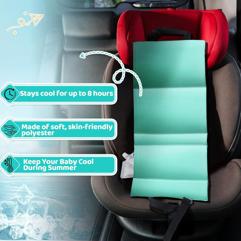Briwooody 6 Packs, 8 Summer Car Seat Cooling Pad for Babies, Stroller Cooling Pad with Insulated Gel Ice up to Hours