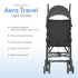 3-Point Dream On Me Aero Travel Umbrella Stroller, One-Hand Quick Fold, Safety Harness, Dual Brakes, Adjustable