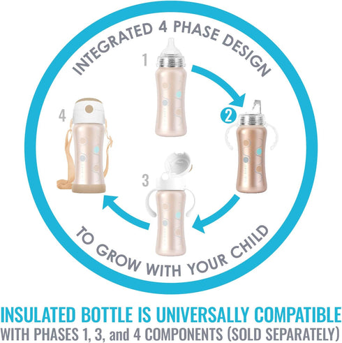 Ultimate Stainless Steel Sippy Cup, 9oz Insulated Sippy Cup for Toddlers - Rose Gold
