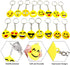 64 Pack Mini Emoticon Keychain Plush (16 expressions), Cute Keychains for Kids, Party Favors, Valentine's Day Gifts