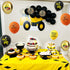 12 Inch Construction Balloons, Gold Black Yellow Orange Confetti Balloons for Boy Baby Shower Construction Themed