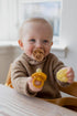 6-18 2-Pack BIBS Pacifiers Months | Boheme Collection | BPA-Free Round Nipple | Made in Denmark | Dusty Pink/Elderberry