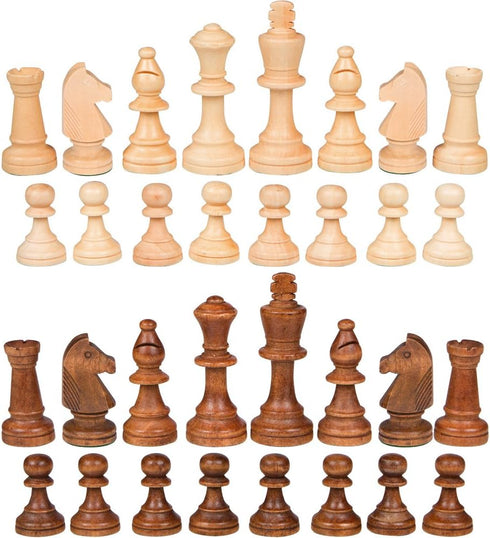 Gugertree Wood Weighted Chess Pieces with 3.5 Inch King, Pieces Only, No Board