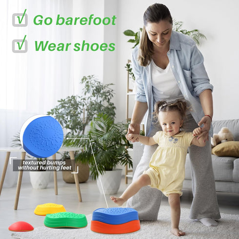Balance Stepping Stones for Kids - 5 Durable Sensory Toys for Toddlers' Coordination & Gross Motor Skills, Outdoor Play