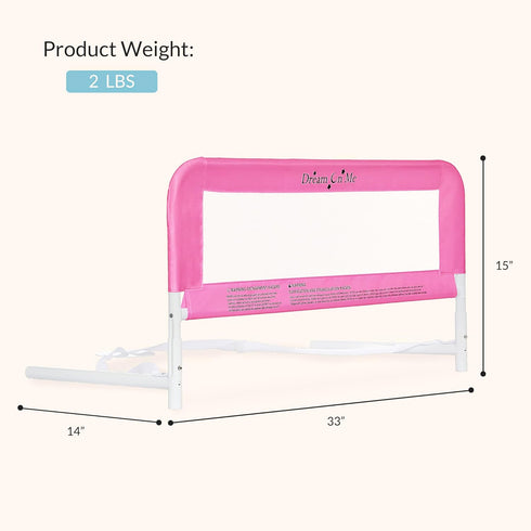 Dream On Me Mesh Security Bed Rail Toddler Safety Guard with breathable mesh, reinforced anchor system, lightweight
