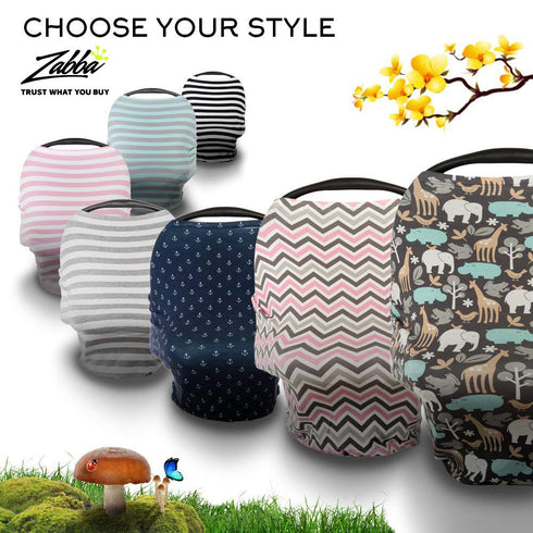 Cool Beans Stretchy Baby Car Seat Canopy and Nursing Cover | Multiuse - Soft and Stretchy Fabric Easily Covers Carseat