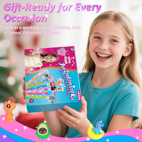 50 12 6 7 8 9 10 MOMUSE Accessories DIY Pen Making Kit, Fun Pen Creator Studio Making Sparkly Pens with Sequins Beads