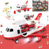 Dwi Dowellin Airplane Toy with Fire Truck Cars and Play Mat - Lights and Sounds for 3+ Years Old