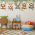Jungle Animal Wall Decals,Jungle Animals Monkey Elephants, Lions, Zebras, Giraffes Vine Leaves Wall Stickers,Zoo