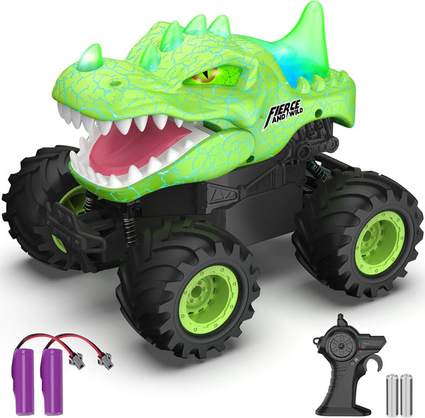 Dinosaur Remote Control Car, 2.4GHz Monster Truck Toys Rechargeable RC Cars 1:24