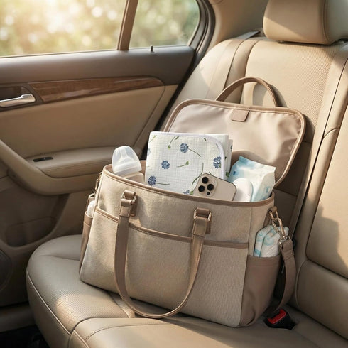 19.7"x25.6" 100% Baby Diaper Changing Pad, Waterproof Changing Pad Liners with Muslin Cotton Front Top and Leather