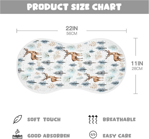 KEIGE 4Pcs Girls,11x22in,A110943 Woodland Deer Burp Cloth,Unisex Large Absorbent Soft Cotton Muslin Burping Cloths