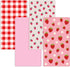 Hahafelt 4 Pack Strawberry Baby Crib Fitted Sheet for Girls 52'' x 28''