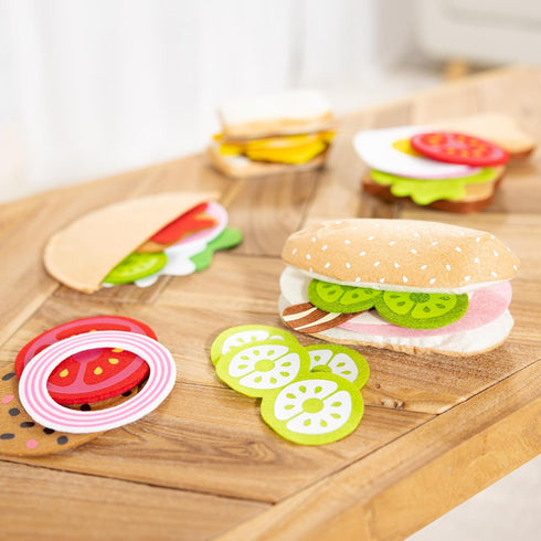 Set (33 1 Count Melissa & Doug Felt Food Sandwich Play Food pcs), Orange