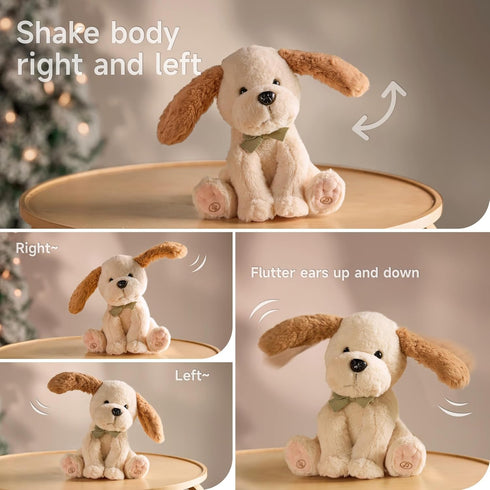 10 TUMAMA Baby Animated Plush Dog, Interactive Singing Talking Puppy Dog Stuffed Animal Toys