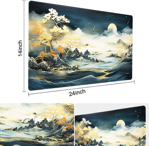 MTG Playmat 24x14in - Free Storage Bags, Non-Slip Backing, Ideal for Card Game Enthusiasts, Shadow Dragon