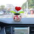 Red Solar Powered Dancing Figurines Toy - Solar Dance Flower, Heart Swing Dancing Flower in Pots, Dashboard Decoration