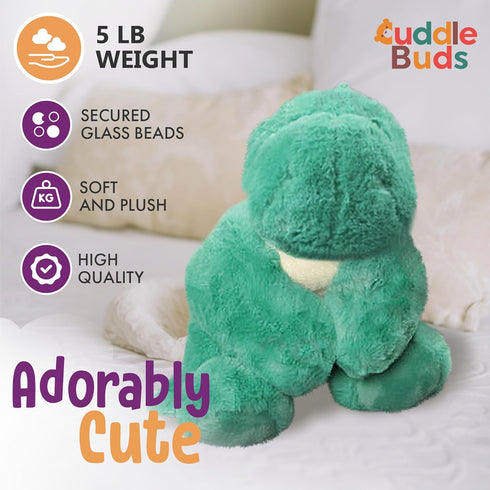 5lbs 20'' Cuddle Buds Weighted Dinosaur Stuffed Animal for Sensory Needs, Plush Dino, Weighted Stuffed Animals