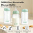 4 Packs,10oz Pumps&Nipples(4 COMI Wide Neck Glass Breastmilk Collection n Storage Bottle, with Screw Ring Sealing