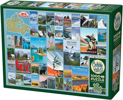 Cobble Hill 1000 Piece Puzzle - National Parks and Reserves of Canada with Sample Poster Included