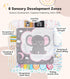 Lanabuna 6 Tummy 6 Set, Baby Play Mat Activity Gym, Developmental Zones Time Mat, Detachable Sensory Toys