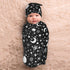 Osvbs Set Moon Star Baby Stuff Swaddle Blanket Wrap Baby Newborn Blanket Soft Stretchy With Hat Gift For Infant Boy