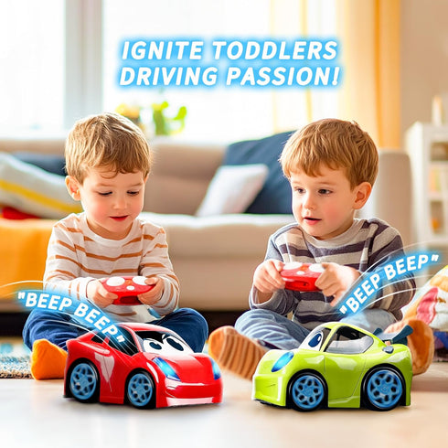 2 3 4 5 6 AEROQUEST Remote Control Car for Toddlers for Boys Light-Up Educational Fun Toy Cars for Interactive Durable