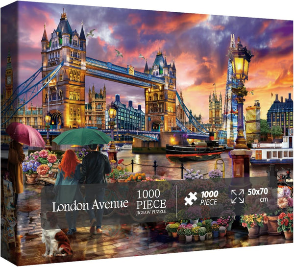 BBOLDIN London Sunset Landscape Puzzle 1000 Pieces for Adult, Europe City Travel Jigsaw