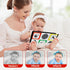 Dr.Rapeti Tummy Time Floor Mirror - Black and White High Contrast Baby Toy with Teethers, Washable & Non-Toxic