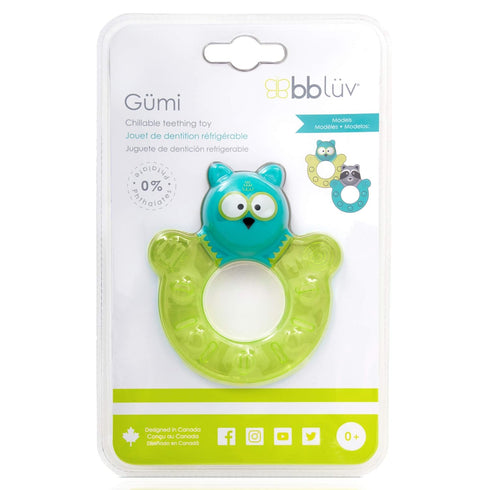 Guemi Chillable Textured Teething Toy - Owl in Lime Color