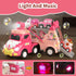 2 3 7-in-1 2-4, Toddler Girl Truck Toys for Year Old Girl Birthday Gifts, Pink Princess Car Transport Carrier Trucks