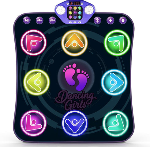 3-12 5 3 4 5 6 7 8 9 10+ WAYKEE Dance Mat Toys for Year Old Girls, Electronic Dance Pad with Light-up LED Wireless