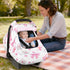 Hooyax Baby Car Seat Cover with Dual Zipper, Extra Large Mesh Window Carseat Canopy, All-Season Weather Protection