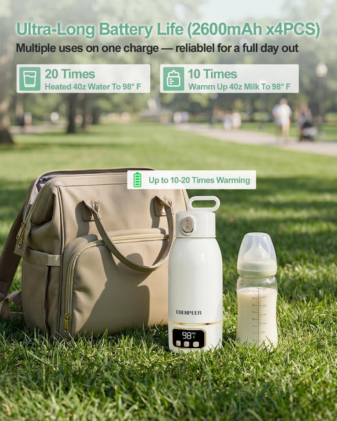 17 OZ Portable Bottle Warmer for Travel, Fast Baby Bottle Warmer Portable with Precise Temperature Control, Milk
